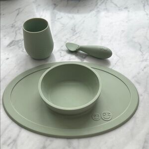 EZPZ Sage Green Baby Feeding Set